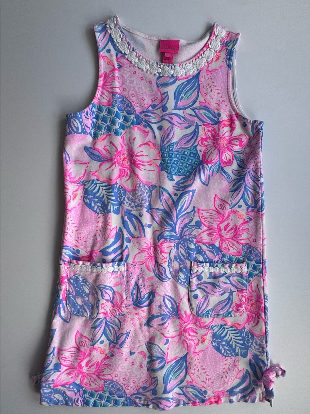 Lilly Pulitzer Pink Blue Floral Sleeveless Dress